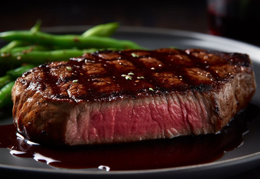 Restaurant Style Pan Seared New York Steak with Red Wine Bordelaise Sauce