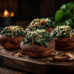 Spinach and Bacon Stuffed Mushrooms