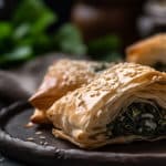 Spanakopita (flakey Pastry Triangles with Spinach, Nutmeg, & Feta Cheese)
