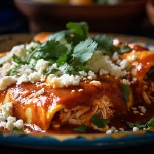 Easy Goat Cheese Enchiladas with Red Chile Sauce