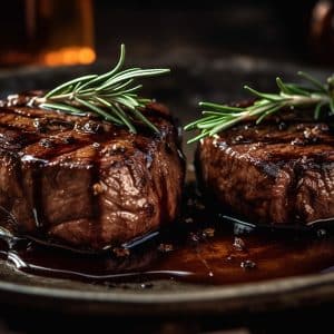 Pan Fried Beef Tenderloin Steaks with Port-Balsamic Reduction Sauce