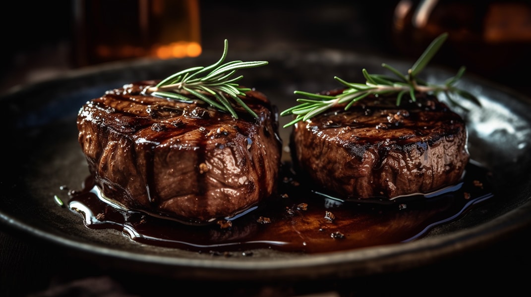 Pan Fried Beef Tenderloin Steaks with Port-Balsamic Reduction Sauce