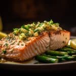 Salmon with Roasted Asparagus and Lemon-Caper Sauce