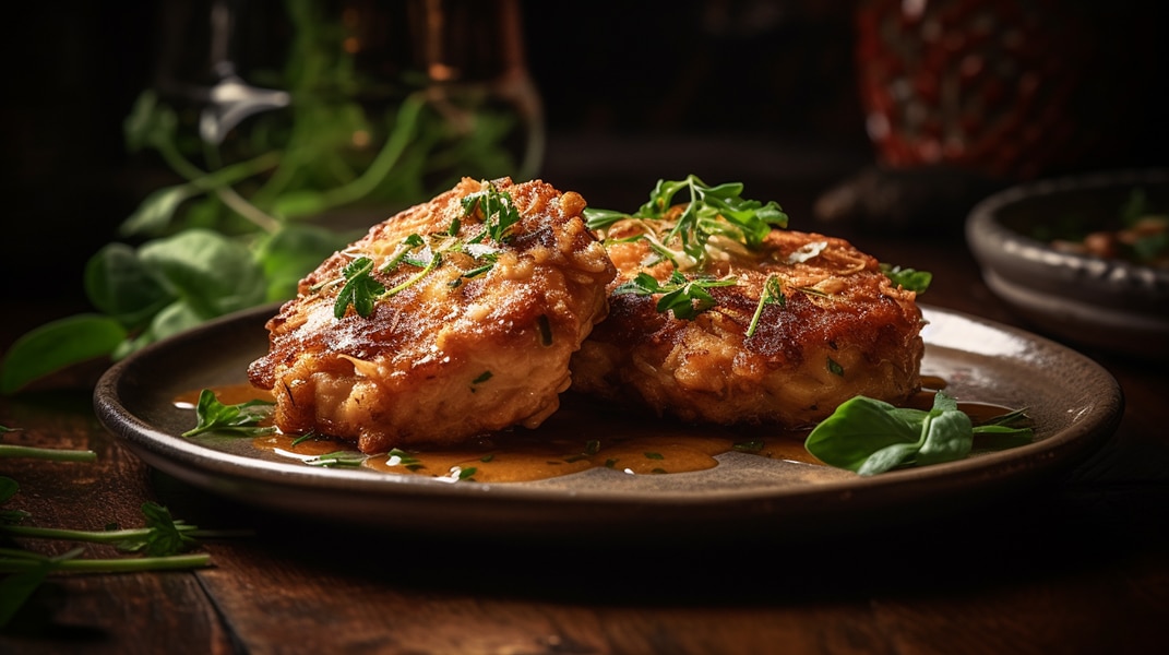 Sauteed Shrimp Cakes with Scallion Dip