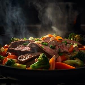 Stir-Fried Flank Steak and Veggies