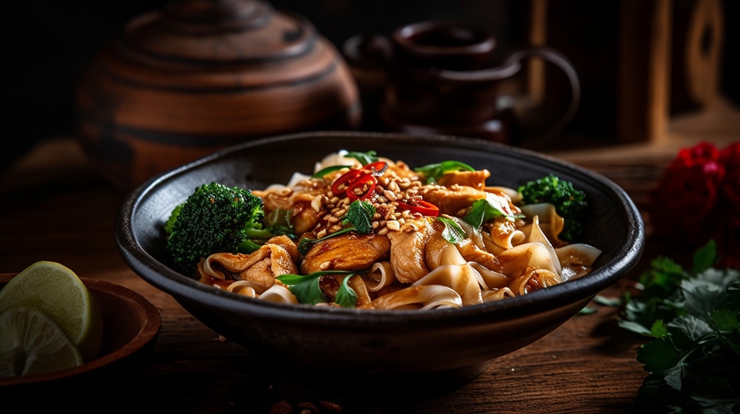 Thai-style Stir-Fried Noodles with Chicken & Broccolini (Pad See Ew)