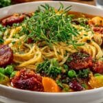 Fideo and Bean Soup with Chorizo