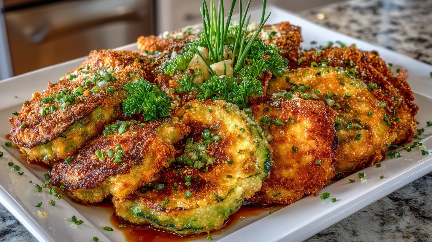 Elegant Breaded & Battered Zucchini “Fans”