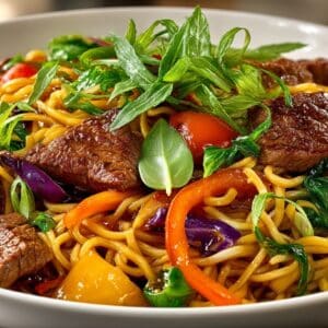 Japanese-Style Stir-Fried Noodles with Beef