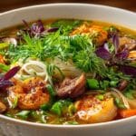 Thai Hot and Sour Soup with Shrimp and Noodles