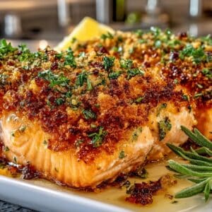 Baked Salmon with Parmesan Herb Crust