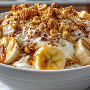 Buttermilk Banana Pudding with Salted Peanuts.