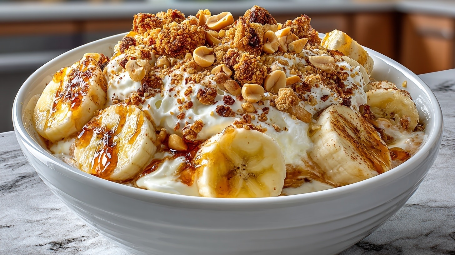 Buttermilk Banana Pudding with Salted Peanuts.
