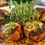 Beef Tenderloin Steaks with Chipotle-Cream Sauce