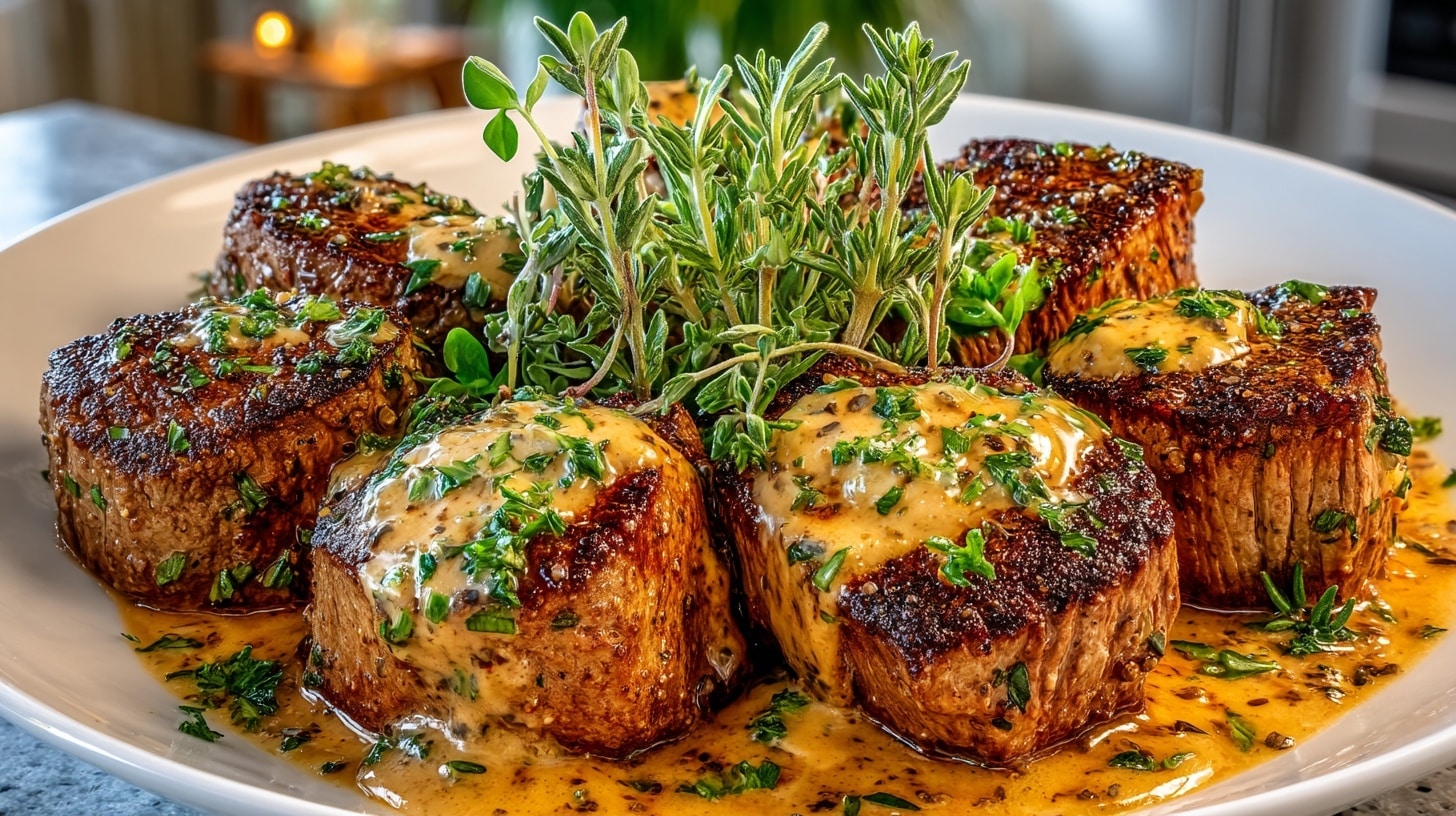 Beef Tenderloin Steaks with Chipotle-Cream Sauce