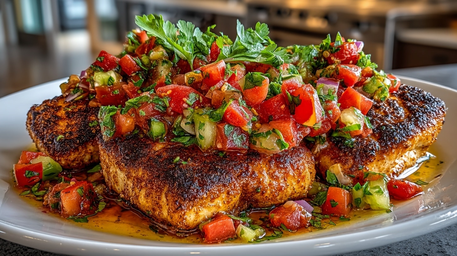 Blackened Tilapia with fresh Tomato Salsa