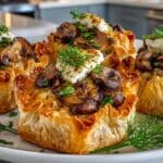 Brie and Mushroom Phyllo Puffs