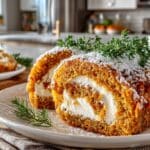 Carrot Cake rolled with sweet Cream Cheese Filling