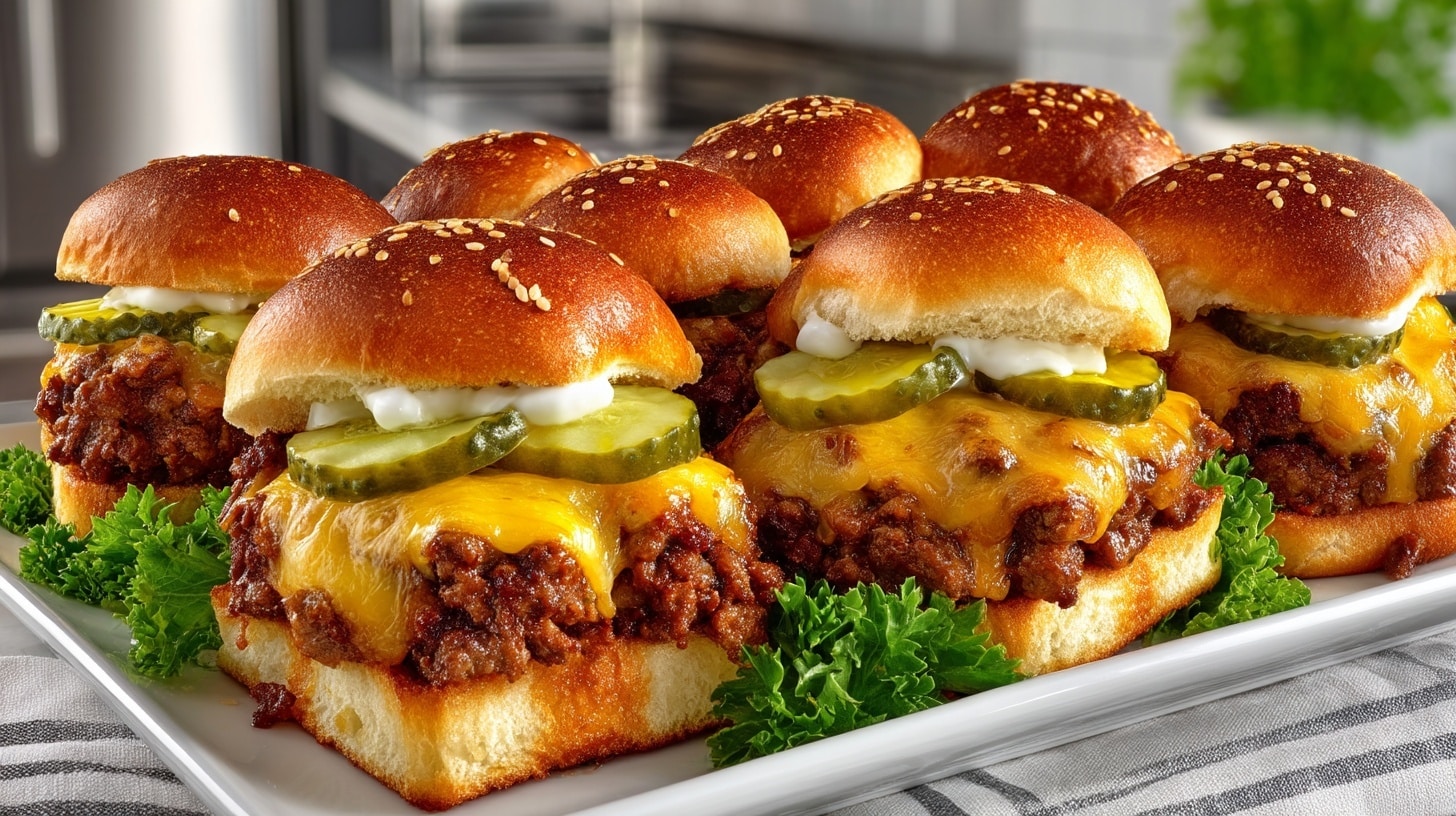 Sheet Pan Cheeseburger Sliders