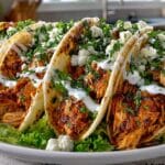 Chicken Tacos with Cilantro Lime Crema