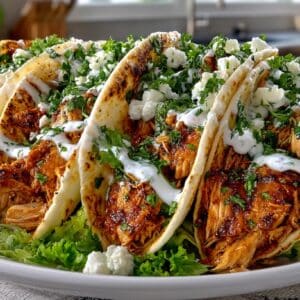 Chicken Tacos with Cilantro Lime Crema