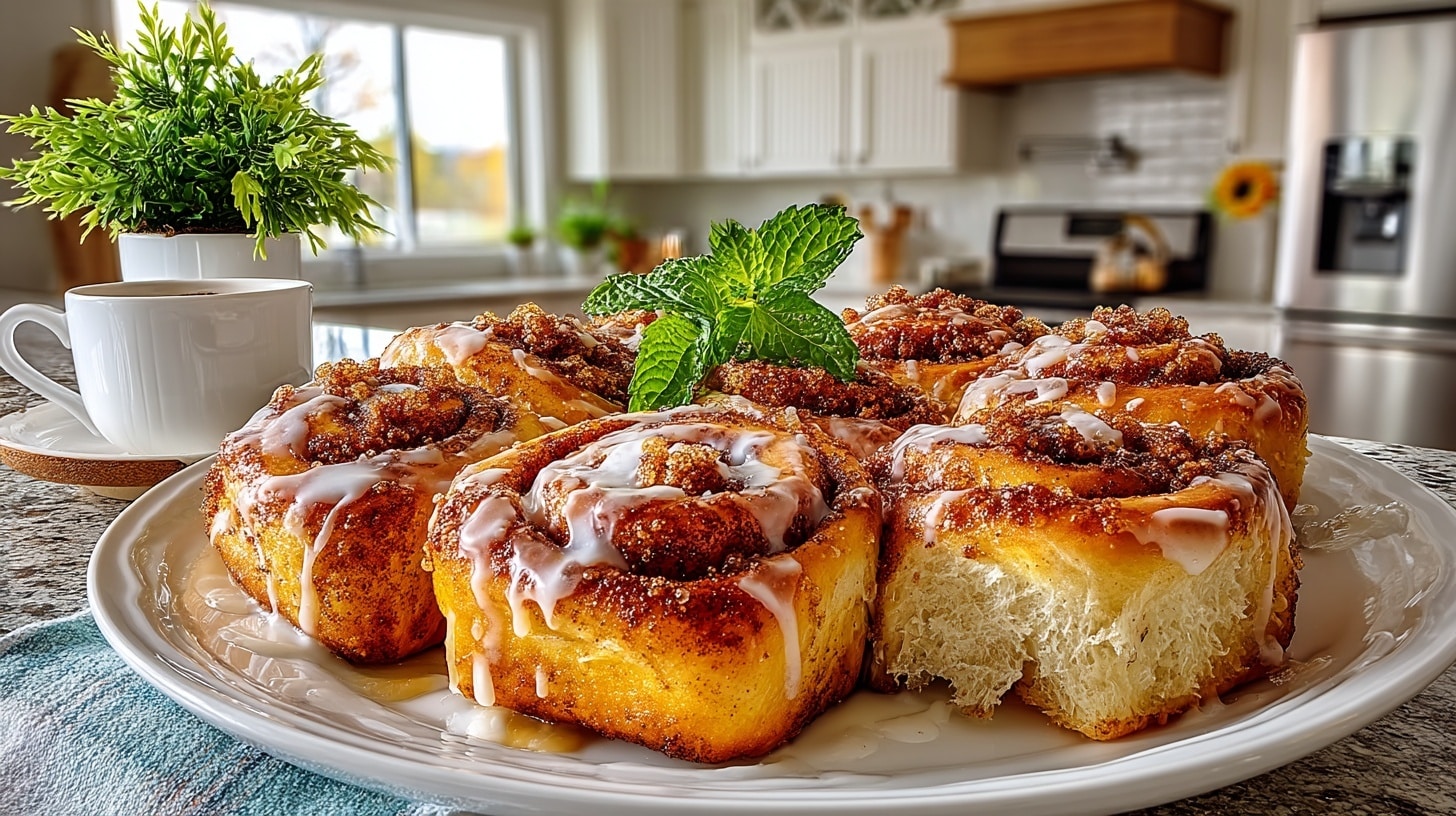 Cinnamon Rolls from scratch with Vanilla Icing