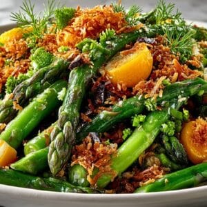 crispy Coconut, Asparagus and Green Bean Salad