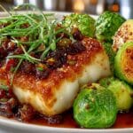 Cod with Spicy Black Bean Sauce; Brussels Sprouts