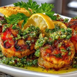 Grilled Shrimp with Four Herb Gremolata