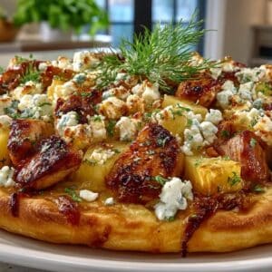 Hawaiian Chicken, Pineapple & Feta Pizza