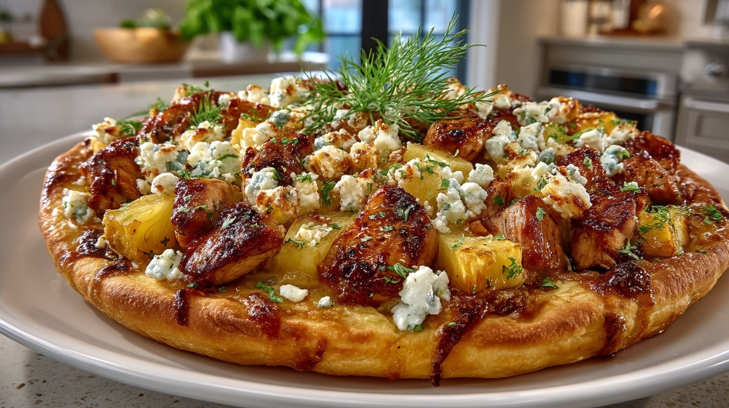 Hawaiian Chicken, Pineapple & Feta Pizza