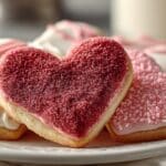 Heart Shaped Vanilla & Red Velvet Sugar Cookies