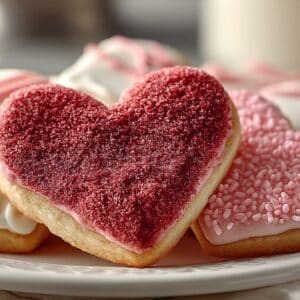 Heart Shaped Vanilla & Red Velvet Sugar Cookies