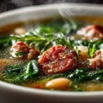 Italian Sausage Soup with Spinach & White Beans