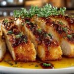 Sauteed Panko-Crusted Chicken Breast with Mustard-Maple Pan Sauce