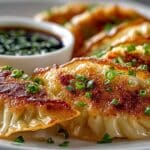 Chinese Beef Curry Puffs; Pork Pot Stickers with Soy-Scallion Dipping Sauce;