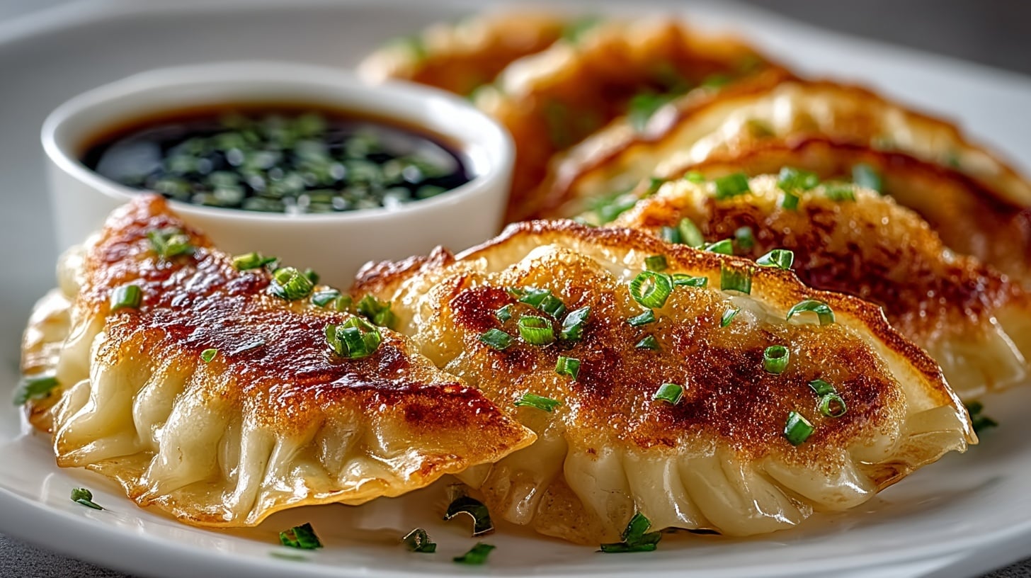 Chinese Beef Curry Puffs; Pork Pot Stickers with Soy-Scallion Dipping Sauce;