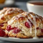 Raspberry Scones with Lemon Glaze