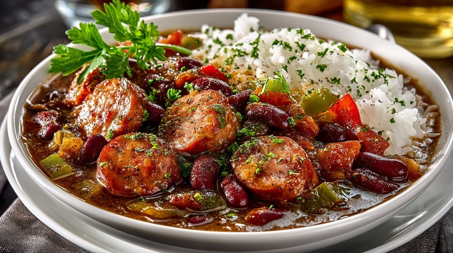 Red Beans, Rice and Sausage Gumbo