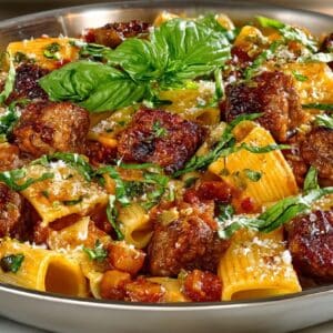 Rigatoni & Sausage in a Skillet