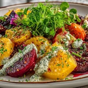 Roasted Beets with Lemon-Tahini Dressing