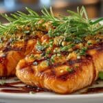Salmon on the grill with Balsamic Glaze
