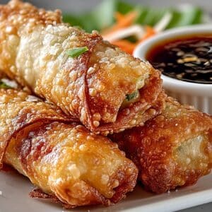 crispy Vegetable Egg Rolls with Garlic Soy