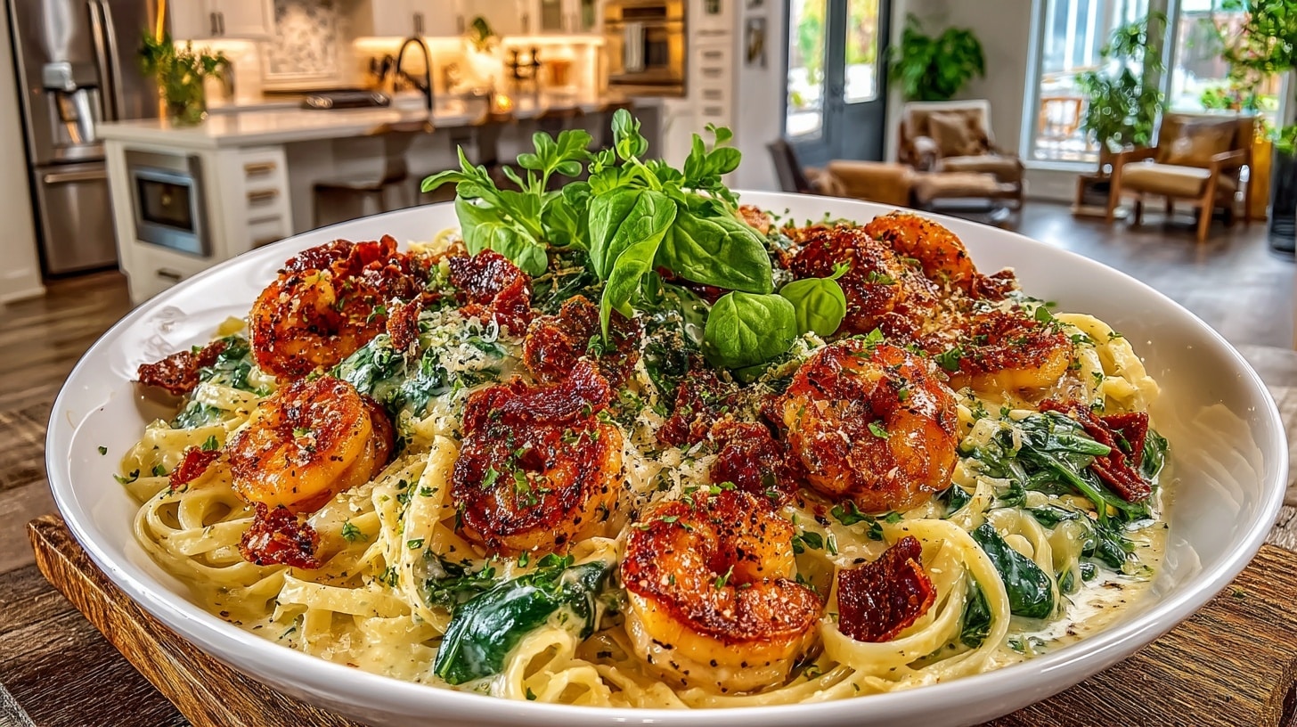 creamy Tuscan Shrimp Pasta