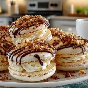 White Chocolate Hazelnut Macarons