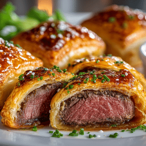 Beef Wellington bites with a creamy Horseradish dipping Sauce