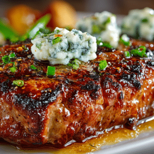 Blue Butter Cast Iron Seared New York Steak