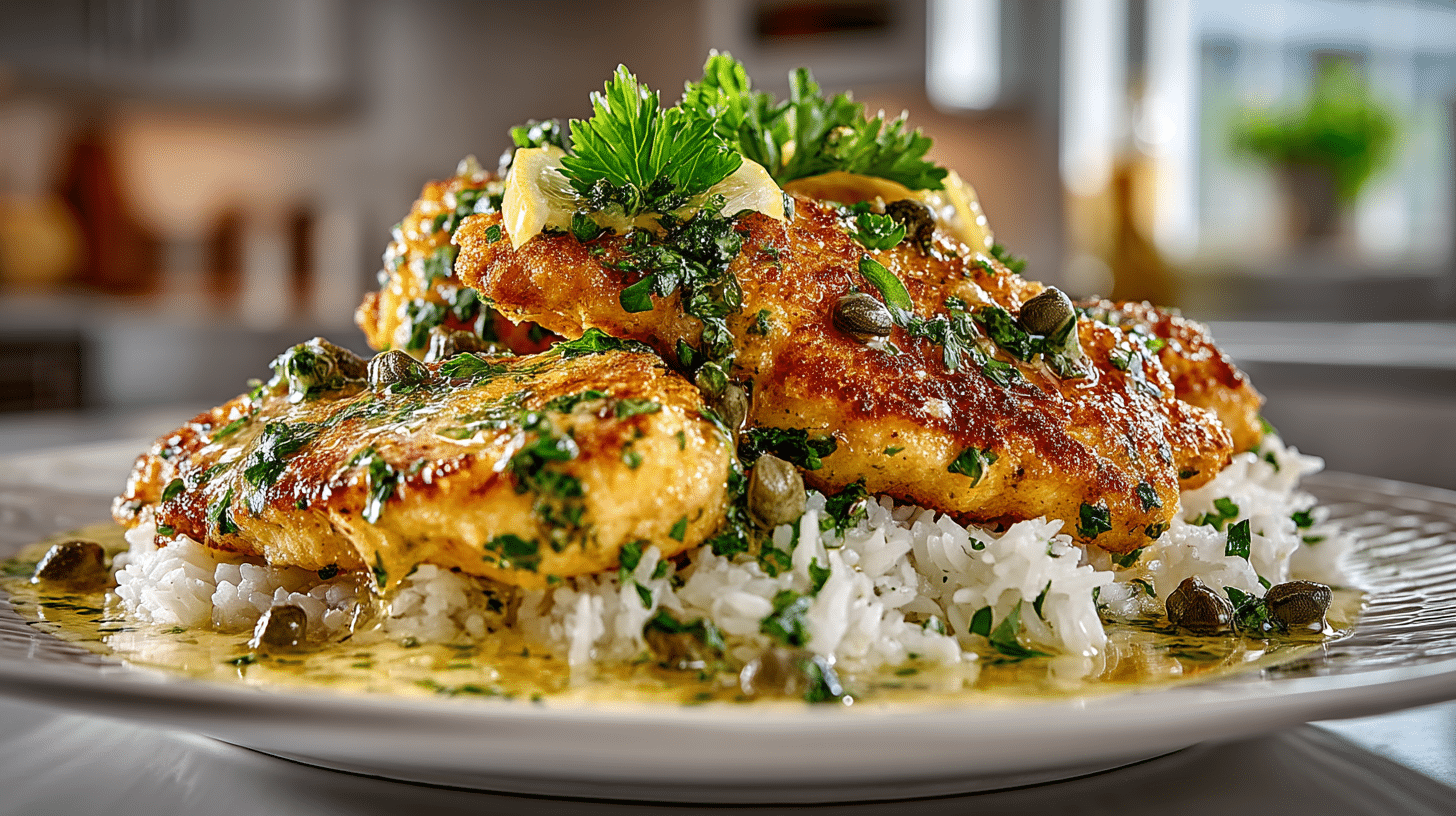 Chicken Scallopine over Rice