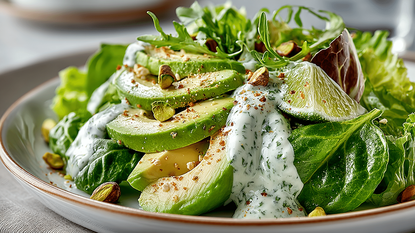 Green Goddess Salad with Avocado and Pistachios