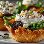 Herbed Goat Cheese and Market Salad in Phyllo Cups